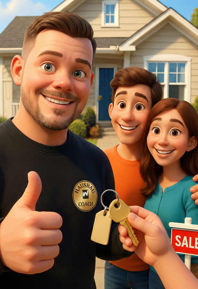 Hauskaufbegleitung Hände, die Pläne halten, während jemand mit einem Stift darauf zeigt.